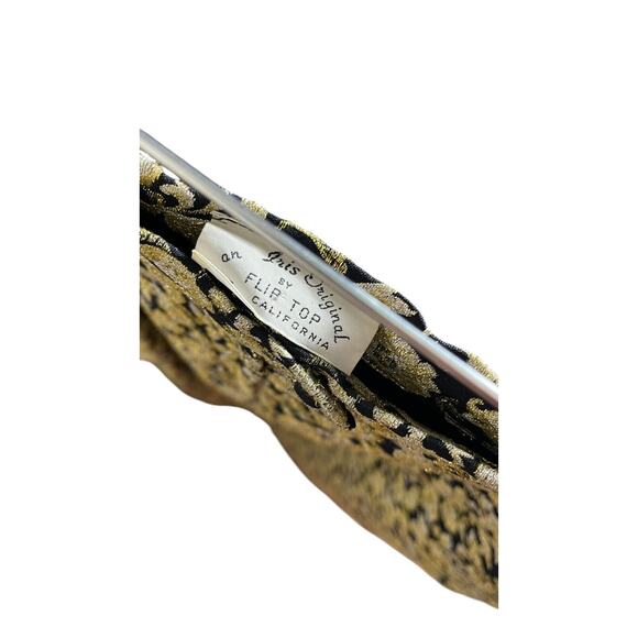 Vintage 50s 60s Black Gold Floral Brocade Long Maxi Skirt Cocktail Formal Party - Picture 4 of 4